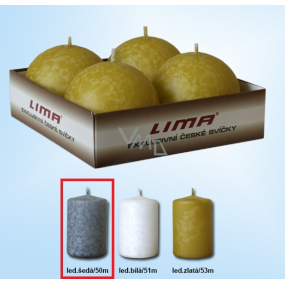 Lima Ice sivá guľa na sviečku 60 mm 4 kusy