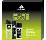 Adidas Pure Game parfumovaný dezodorant 75 ml + sprchový gél 250 ml + dezodorant v spreji 150 ml, kozmetická sada pre mužov