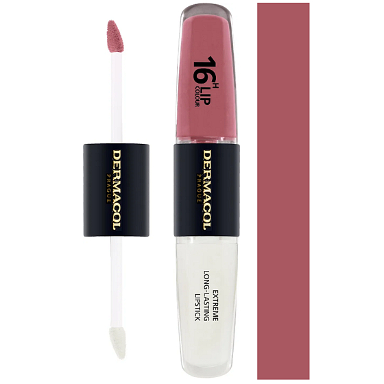 Dermacol 16H Lip Colour 2v1 dlhotrvajúca farba na pery a lesk 33 2 x 4 ml