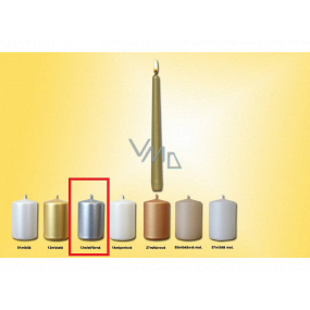 Lima Hladká kovová sviečka strieborná kónická 22 x 250 mm 1 kus