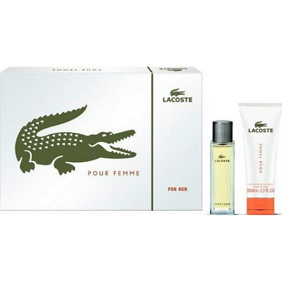 Lacoste pour Femme toaletná voda pre ženy 50 ml + telové mlieko 100 ml, darčeková sada