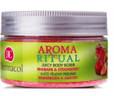 Dermacol Aroma Ritual Rebarbora a jahody Svieža telový peeling 200 g Rhubarb and Strawberry