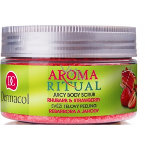 Dermacol Aroma Ritual Rebarbora a jahody Svieža telový peeling 200 g Rhubarb and Strawberry