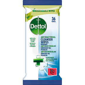 Dettol Cleansing Surface Wipes antibakteriálne obrúsky na povrchy 36 kusov