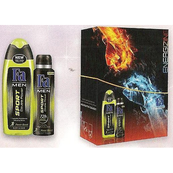 Fa Men Sport Double Power sprchový gél 250 ml + dezodorant sprej pre muzej 150 ml, kozmetická Sadata