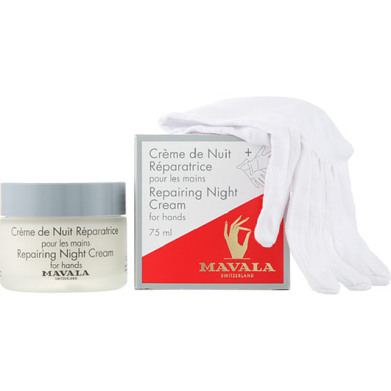 Mávala Repairing Night regeneračný nočný krém na ruky 75 ml + bavlnené rukavice 1 pár