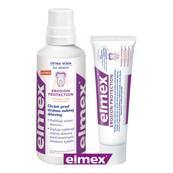 Elmex Erosion Protection ústna voda 400 ml + Erosion Protection zubná pasta 75 ml