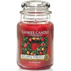 Yankee Candle Red Apple Wreath - Veniec z červených jabĺčok vonná sviečka Classic veľká sklo 623 g