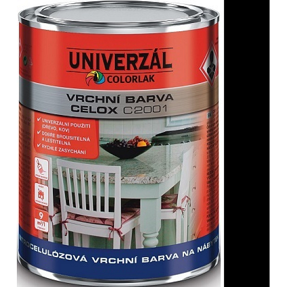 Colorlak CELOX C2001 nitrocelulózové vrchná farba na nábytok Čierna 0,75 l