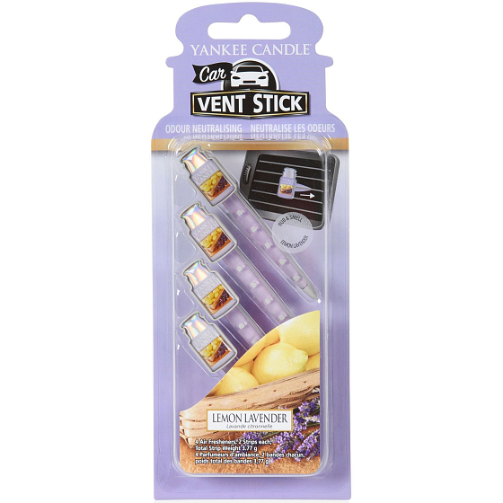Yankee Candle Lemon Lavender - Citrón a levanduľa vonné kolíčky do auta 29 gx 4 kusy