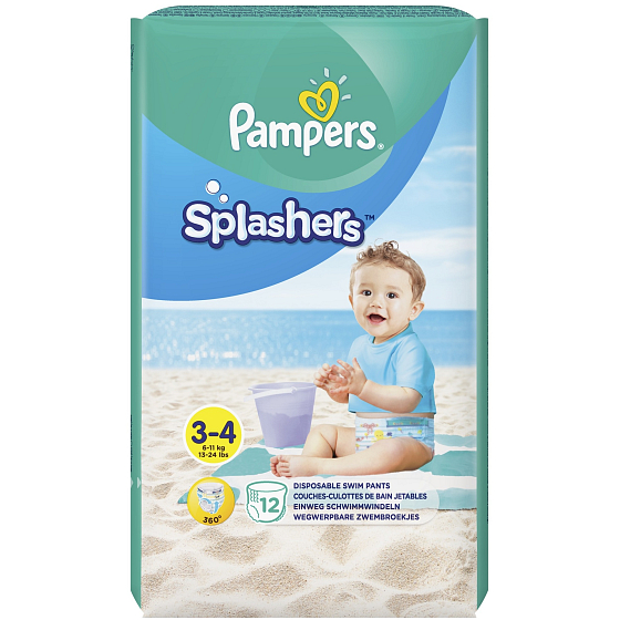 Pampers Splashers 3-4 jednorázové plienky do vody 6-11 kg 12 kusov