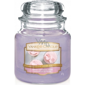 Yankee Candle Sweet Morning Rose - Sladká ranná ruža vonná sviečka Classic strednej sklo 411 g