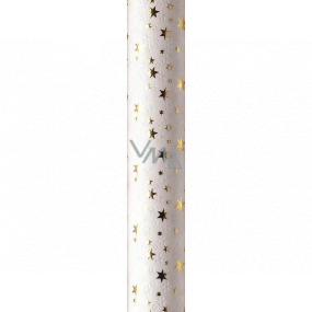 Zowie Darčekový baliaci papier 70 x 150 cm Vianočný Luxusné White Christmas biely - zlaté hviezdičky