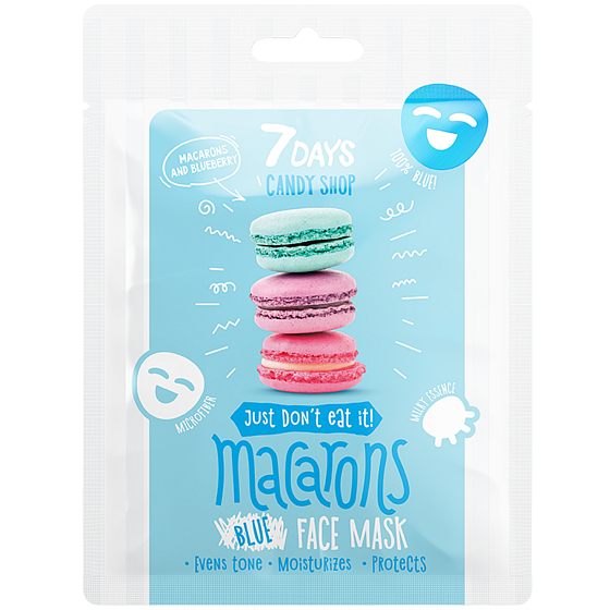 7Days Macarons textilná maska na tvár pre všetky typy pleti 25 ml