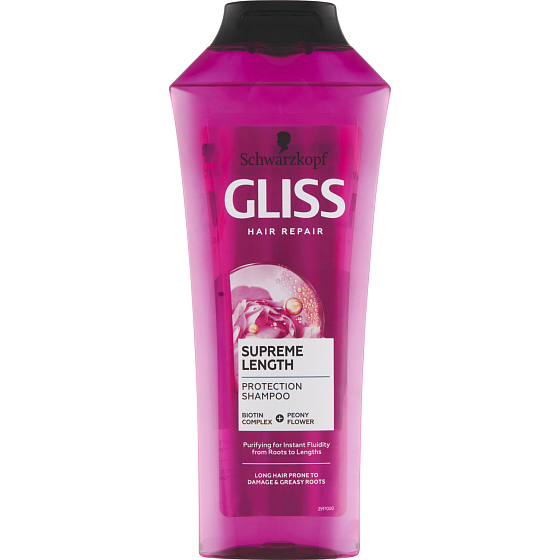 Gliss ochranný šampon Supreme Length pre dlhé vlasy, 400 ml