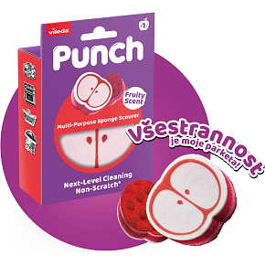 Vileda Punch hubka na riad s vôňou jablka, 1 kus Vileda Punch hubka na riad s vôňou jablka, 1 kus