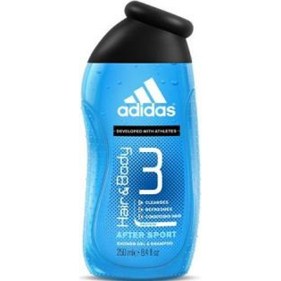 Adidas 3 After Sport sprchový gél na telo a vlasy pre mužov 250 ml