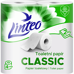 Linteo Classic 2vrstvový toaletný papier, 4 role, 15 m role
