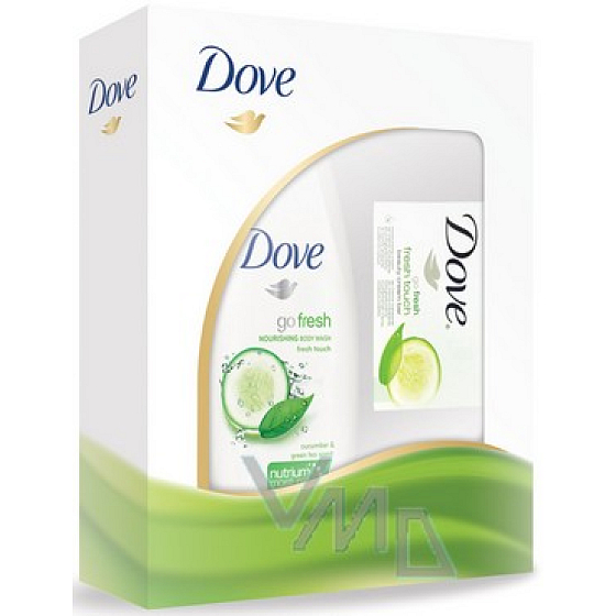 Dove Go Fresh Touch Uhorka & Zelený čaj sprchový gél 250 ml + toaletné mydlo 100 g, kozmetická sada