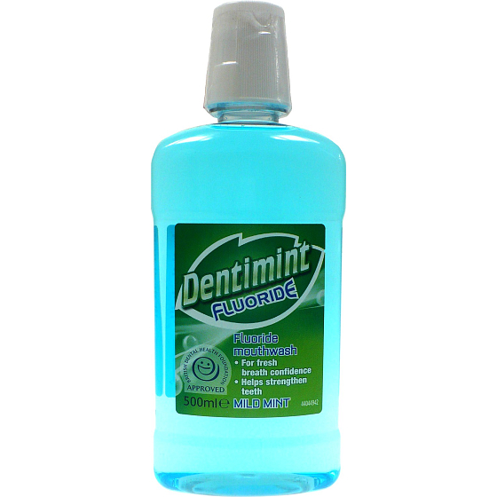 Dentimint Fluoride Mouthwash Mild Mint ústna voda 500 ml