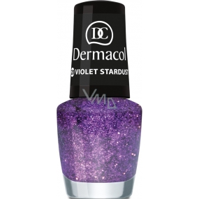 Dermacol Nail Polish with Effect Glitter Touch lak na nechty s efektom 20 Violet Stardust 5 ml