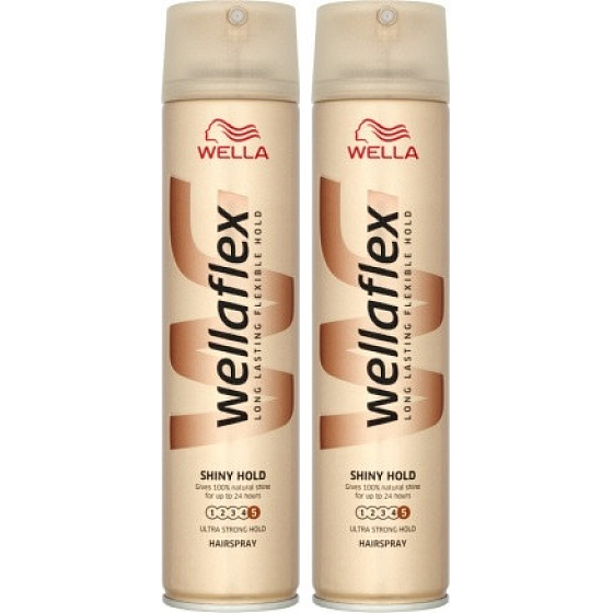 Wella Wellaflex Shiny Hold ultra silné spevnenie lak na vlasy 2 x 250 ml, duopack