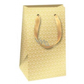 Ditipo Darčeková papierová taška 12 x 20 x 8 cm zlatá biele ornamenty