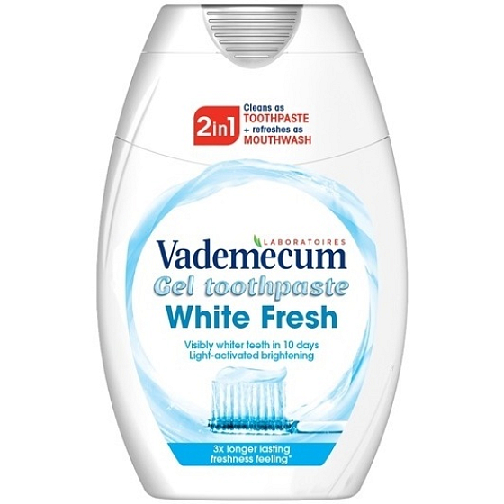 Vademecum White Fresh 2v1 gélová zubná pasta 75 ml