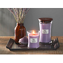 WoodWick Lavender Spa - Levanduľový kúpeľ vonná sviečka s dreveným knôtom a viečkom sklo stredné 275 g