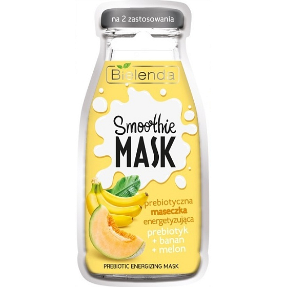 Bielenda Smoothie Mask Banán + Meloun + Probiotiká energetizujúca pleťová maska 10 g