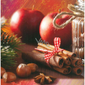 Nekupto Vianočné kartičky na darčeky Škorica s jablkami 6,5 x 6,5 cm 6 kusov