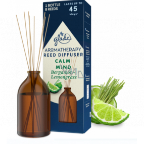 Glade Aromatherapy Reed Diffuser Calm Mind Bergamot + Lemongrass osviežovač vzduchu s vôňou tyčiniek 80 ml