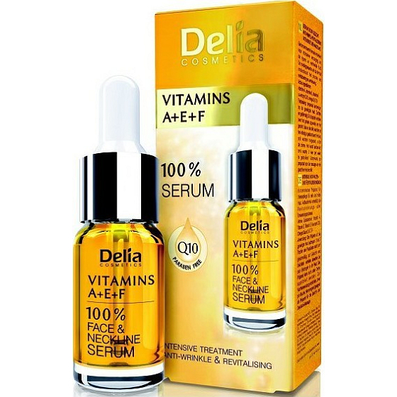 Delia Cosmetics 100% pleťové sérum s vitamínmi A+E+F pre zrelú pleť 10 ml