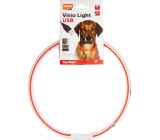 Karlie Flamingo LED obojok pre psov červeno-biely, veľkosť 20-75 cm, dobíjací