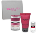 Trussardi Ruby Red parfumovaná voda pre ženy 30 ml + sprchová emulzia 30 ml + parfumovaná voda 7 ml miniatúra darčeková sada
