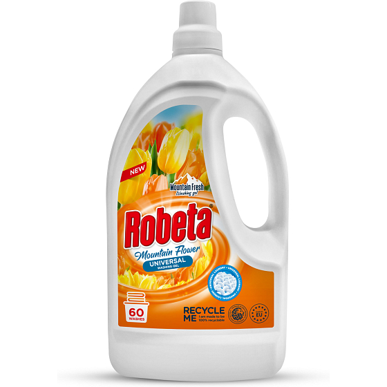 Robeta Mountain Flower univerzálny prací gél 3 l, 60 dávok