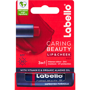 Labello balzam na pery a tváre Caring Beauty Lip & Cheek Red OF 30