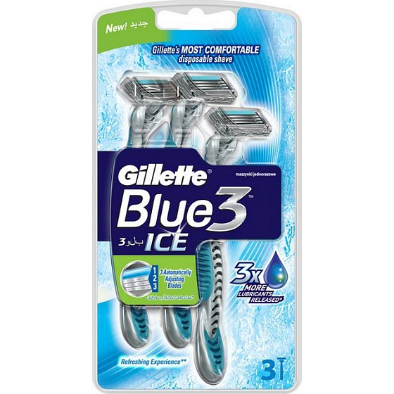 Gillette Blue 3 Ice holítka 3břité pre mužov 3 kusy