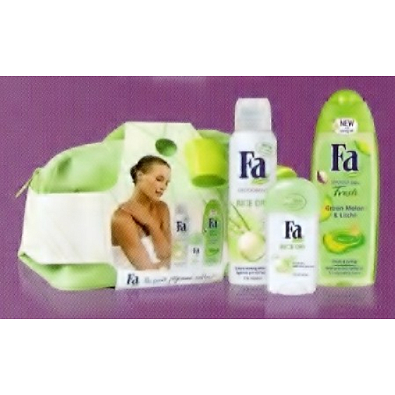 FA Rice Dry sprchový gél + deodorant sprej + deostick + taška, kozmetická sada