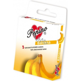 Pepino Banán kondóm z prírodného latexu 3 kusy