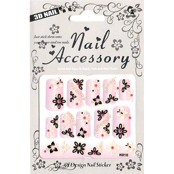 Nail Accessory 3D nálepky na nechty č. 4 1 aršík