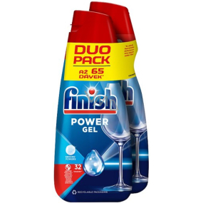 Finish Power Gel do umývačky riadu na čistotu a lesk 65 dávok 2 x 650 ml, duopack