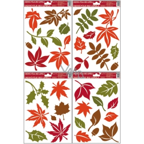 Okenné fólie bez lepidla farebné jesenné listy 30 x 20 cm 1 arch