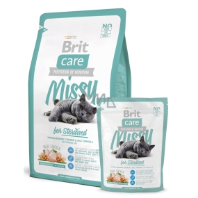 Brit Care Missy Sterilised Kuře + ryža pre sterilizované mačky 2 kg, Hypoalergénne kompletné krmivo