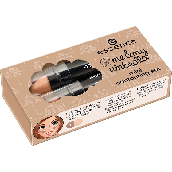 Essence Me & My Umbrella Mini Contouring Set kontúrovacou set 01 Let A Smile Be Your Umbrella On A Rainy Day 2 x 1,5 g