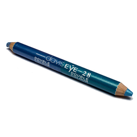 Princessa Davis Eye Double Colour očné tiene v ceruzke + orezávatko 028 modrá a zelenomodrá 6 g