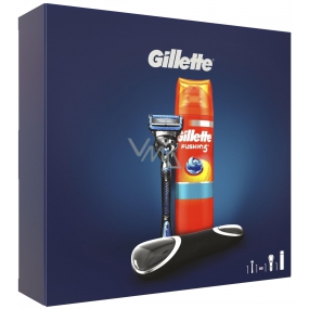 Gillette Fusion5 ProShield Chill holiaci strojček + Ultra Sensitive gél na holenie 200 ml + cestovné púzdro, kozmetická sada, pre mužov