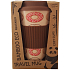 Cozy Time Bamboo Eco Doughnuts bambusový ekologický termohrnček + silikónové viečko hnedý 450 ml