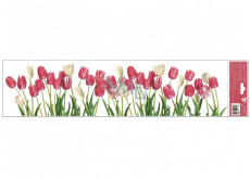Okenné fólie bez lepidla pruhy Tulipány 64 x 15 cm