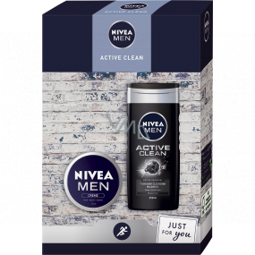 Nivea Men Active Clean sprchový gél 250 ml + krém 75 ml, kozmetická sada pre mužov